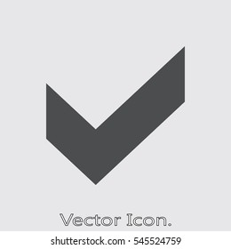 Check mark, tick, yes. Icon isolated of flat style. Vector illustration.