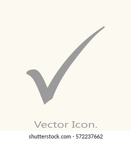 Check mark, tick, yes. icon isolated sign symbol and flat style for app, web and digital design. Vector illustration.