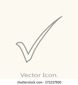 Check mark, tick, yes. icon isolated sign symbol and flat style for app, web and digital design. Vector illustration.