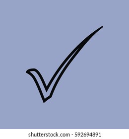 Check mark, tick, yes. icon isolated sign symbol and flat style for app, web and digital design. Vector illustration.
