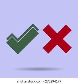 check mark, tick, yes, no, vote icon