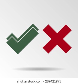 check mark, tick, yes, no, vote icon