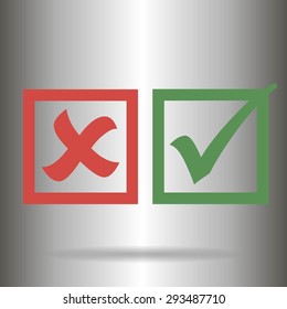 check mark, tick, yes, no, vote icon
