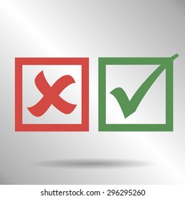 check mark, tick, yes, no, vote icon
