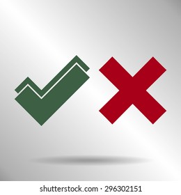 check mark, tick, yes, no, vote icon