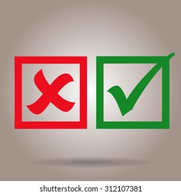 check mark, tick, yes, no, vote icon