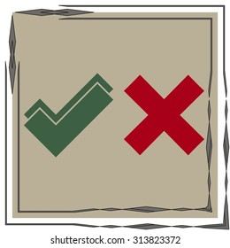 check mark, tick, yes, no, vote icon