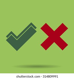 check mark, tick, yes, no, vote icon