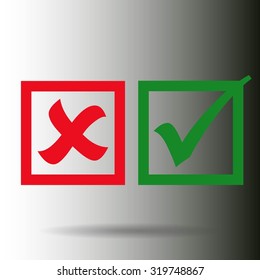 check mark, tick, yes, no, vote icon