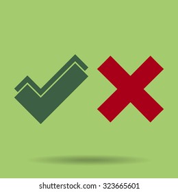 check mark, tick, yes, no, vote icon
