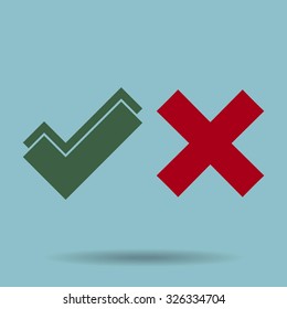 check mark, tick, yes, no, vote icon