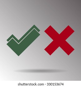 check mark, tick, yes, no, vote icon