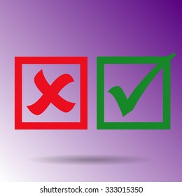 check mark, tick, yes, no, vote icon