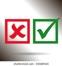 check mark, tick, yes, no, vote icon