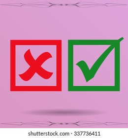 check mark, tick, yes, no, vote icon