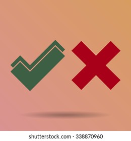 check mark, tick, yes, no, vote icon
