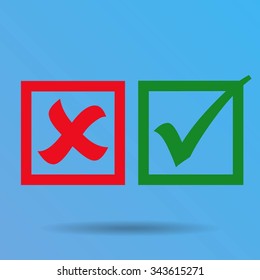 check mark, tick, yes, no, vote icon