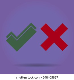 check mark, tick, yes, no, vote icon