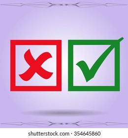 check mark, tick, yes, no, vote icon