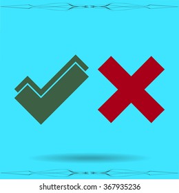 check mark, tick, yes, no, vote icon