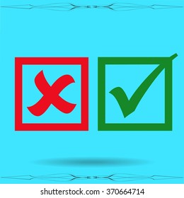 check mark, tick, yes, no, vote icon