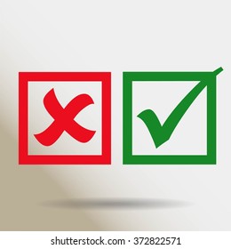 check mark, tick, yes, no, vote icon