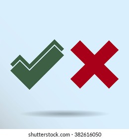 check mark, tick, yes, no, vote icon