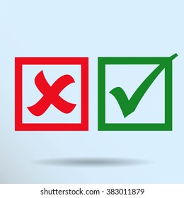 check mark, tick, yes, no, vote icon
