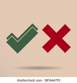 check mark, tick, yes, no, vote icon