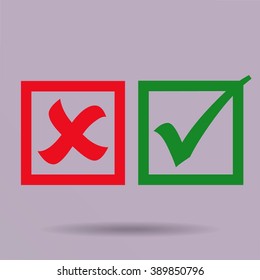check mark, tick, yes, no, vote icon