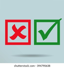 check mark, tick, yes, no, vote icon