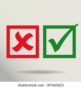 check mark, tick, yes, no, vote icon