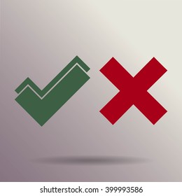 check mark, tick, yes, no, vote icon