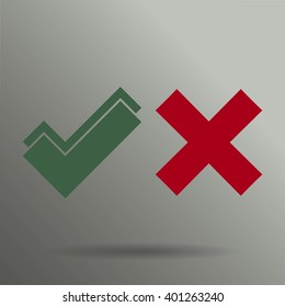 check mark, tick, yes, no, vote icon