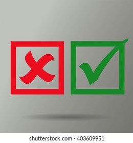 check mark, tick, yes, no, vote icon