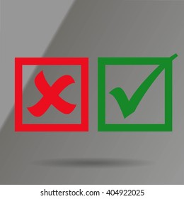 check mark, tick, yes, no, vote icon