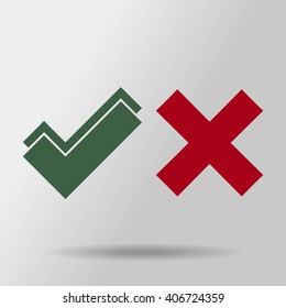 check mark, tick, yes, no, vote icon