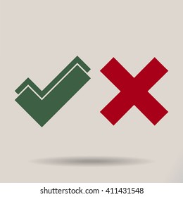 check mark, tick, yes, no, vote icon