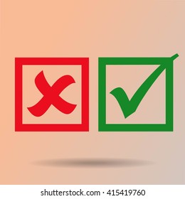 check mark, tick, yes, no, vote icon