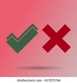 check mark, tick, yes, no, vote icon