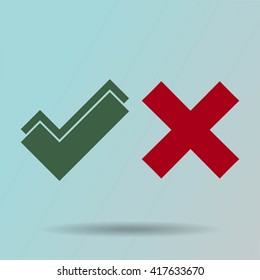 check mark, tick, yes, no, vote icon