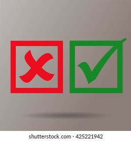 check mark, tick, yes, no, vote icon