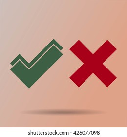 check mark, tick, yes, no, vote icon