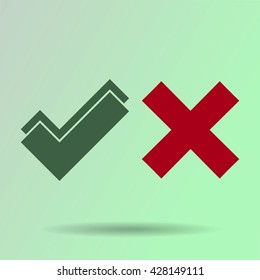 check mark, tick, yes, no, vote icon