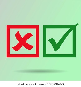 check mark, tick, yes, no, vote icon