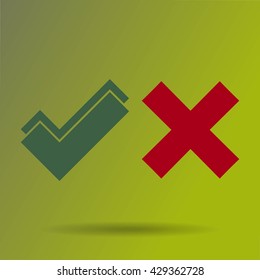 check mark, tick, yes, no, vote icon