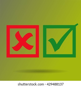 check mark, tick, yes, no, vote icon