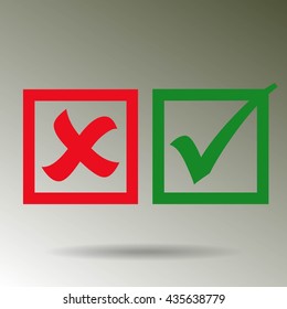 check mark, tick, yes, no, vote icon