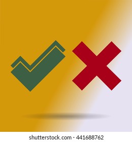 check mark, tick, yes, no, vote icon
