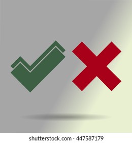check mark, tick, yes, no, vote icon
